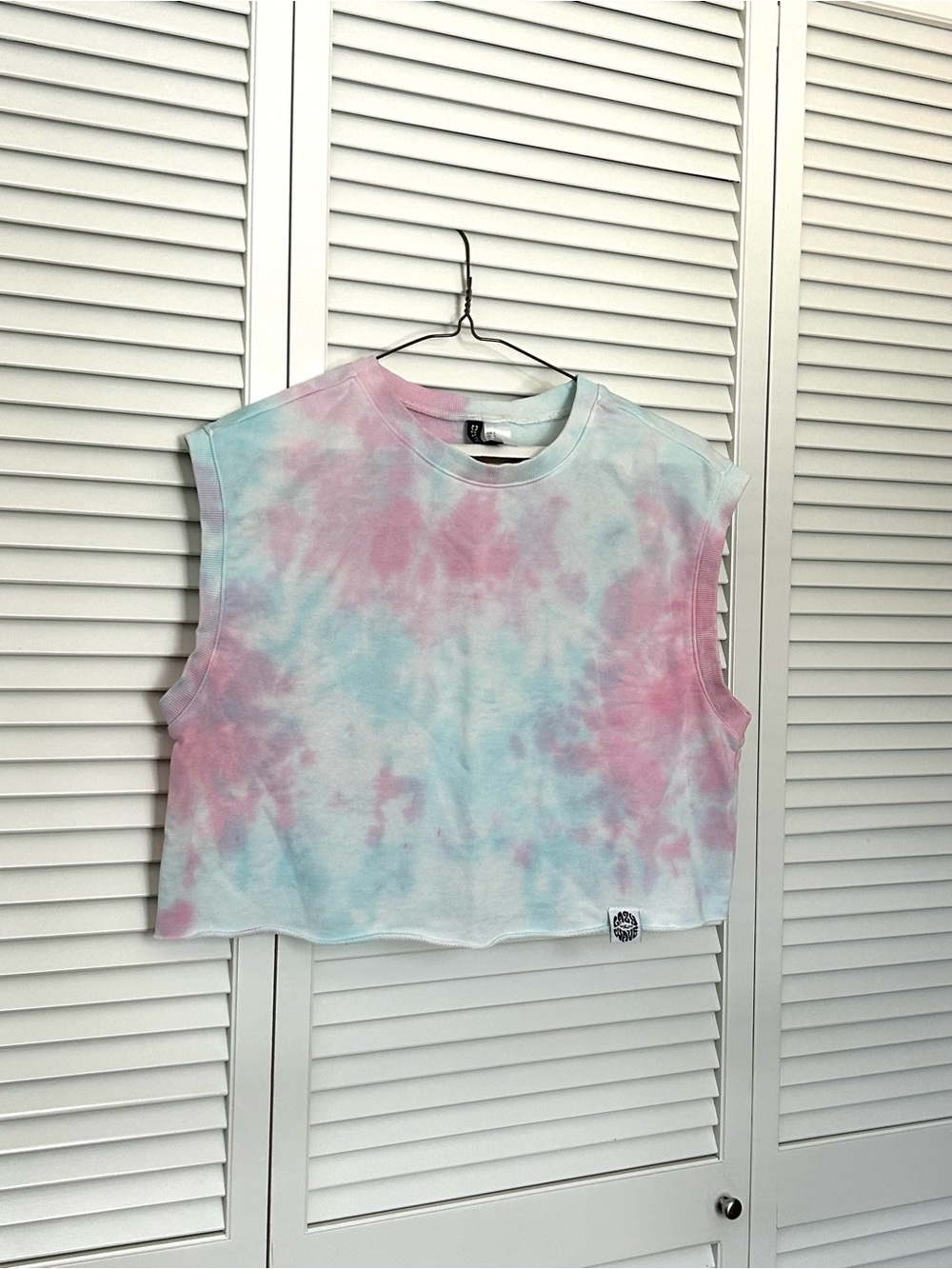 H&M Tie-Dye Muscle Tee - Pastel Pink & Light Blue
